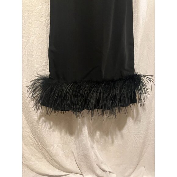 NWT Vintage Donna Vinci Skirt 8 Maxi Ostrich Feather Goth Witch Evening Cocktail - Picture 4 of 12